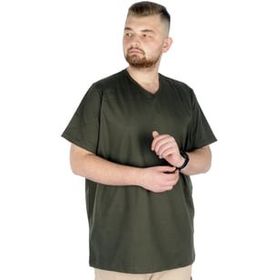 Mode XL 20032 Haki V Yaka Basic Erkek T-Shirt