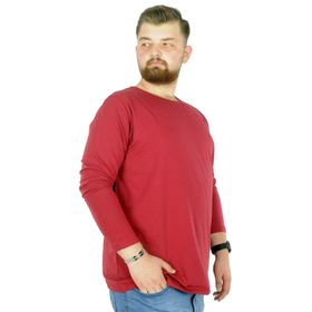 Mode XL 20102 Bordo Likralı Bisiklet Yaka Erkek T-Shirt