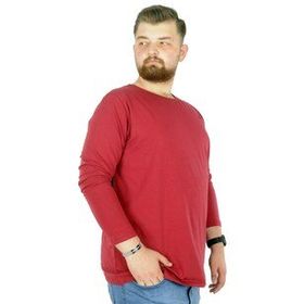 Mode XL 20102 Bordo Likralı Bisiklet Yaka Erkek T-Shirt