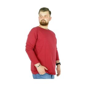Mode XL 20102 Bordo Likralı Bisiklet Yaka Erkek T-Shirt