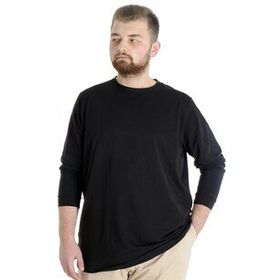 Mode XL 20103 Siyah Manşetli Uzun Kol Erkek T-Shirt