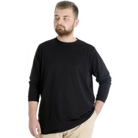 Mode XL 20103 Siyah Manşetli Uzun Kol Erkek T-Shirt