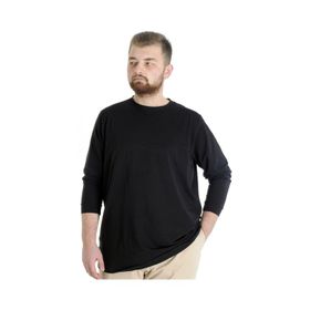 Mode XL 20103 Siyah Manşetli Uzun Kol Erkek T-Shirt