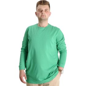 Mode XL 20103 Yeşil Manşetli Uzun Kol Erkek T-Shirt
