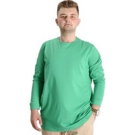 Mode XL 20103 Yeşil Manşetli Uzun Kol Erkek T-Shirt