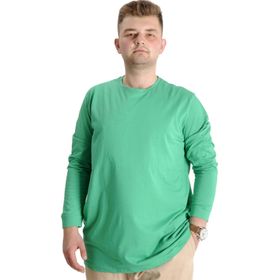 Mode XL 20103 Yeşil Manşetli Uzun Kol Erkek T-Shirt