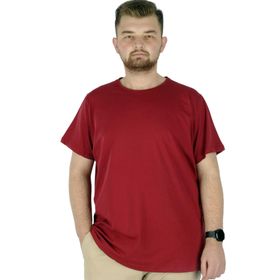 Mode XL 20149 Bordo Bisiklet Yaka Erkek T-shirt