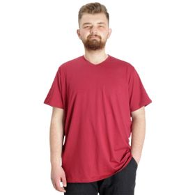Mode XL 20150 Bordo V Yaka Erkek T-shirt