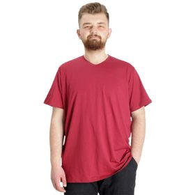 Mode XL 20150 Bordo V Yaka Erkek T-shirt