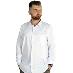 Mode XL 20350 Beyaz Klasik Cepli Likralı Erkek Gömlek