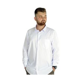 Mode XL 20350 Beyaz Klasik Cepli Likralı Erkek Gömlek