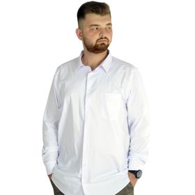 Mode XL 20350 Beyaz Klasik Cepli Likralı Erkek Gömlek