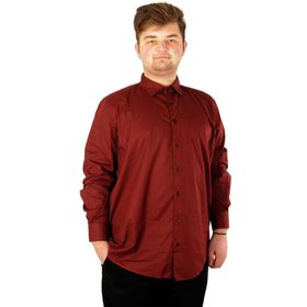 Mode XL 20350 Bordo Klasik Cepli Likralı Erkek Gömlek