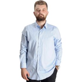 Mode XL 20350 Mavi Klasik Cepli Likralı Erkek Gömlek