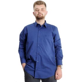 Mode XL 20350 Saks Klasik Cepli Likralı Erkek Gömlek