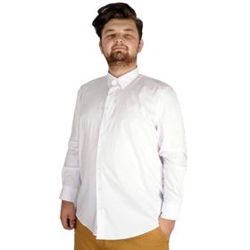 Mode XL 20351 Beyaz Klasik Likralı Erkek Gömlek