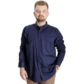 Mode XL 20360 Lacivert Uzun Kol Gabardin Çift Cep Erkek Gömlek