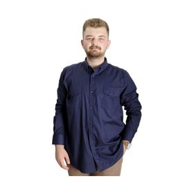Mode XL 20360 Lacivert Uzun Kol Gabardin Çift Cep Erkek Gömlek