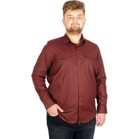 Mode XL 20360 Mürdüm Gabardin Çift Cep Erkek Gömlek