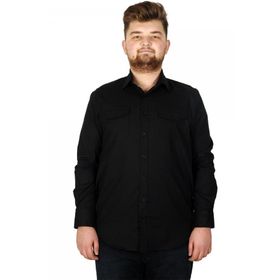 Mode XL 20360 Siyah Uzun Kol Gabardin Çift Cep Erkek Gömlek