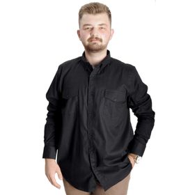 Mode XL 20360 Siyah Uzun Kol Gabardin Çift Cep Erkek Gömlek