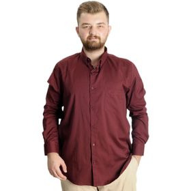 Mode XL 20366 Bordo Uzun Kol Cepli Oxford Erkek Gömlek