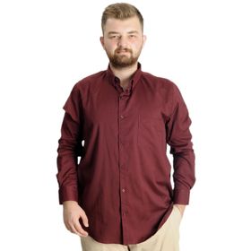 Mode XL 20366 Bordo Uzun Kol Cepli Oxford Erkek Gömlek