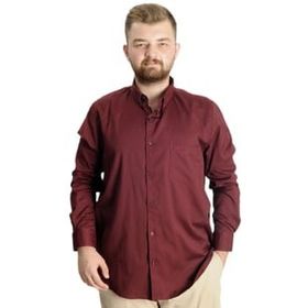 Mode XL 20366 Bordo Uzun Kol Cepli Oxford Erkek Gömlek