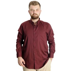 Mode XL 20366 Bordo Uzun Kol Cepli Oxford Erkek Gömlek