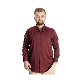 Mode XL 20366 Bordo Uzun Kol Cepli Oxford Erkek Gömlek