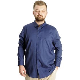 Mode XL 20366 Lacivert Uzun Kol Cepli Oxford Erkek Gömlek