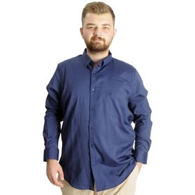 Mode XL 20366 Lacivert Uzun Kol Cepli Oxford Erkek Gömlek