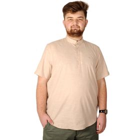 Mode XL 20387 Bej Hakim Yaka Erkek T-Shirt