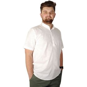 Mode XL 20387 Beyaz Hakim Yaka Erkek T-shirt