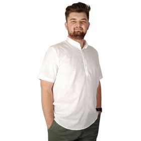 Mode XL 20387 Beyaz Hakim Yaka Erkek T-shirt