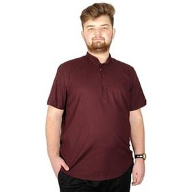 Mode XL 20387 Bordo Hakim Yaka Erkek T-Shirt