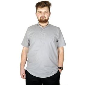 Mode XL 20387 Gri Hakim Yaka Erkek T-Shirt