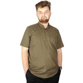 Mode XL 20387 Haki Hakim Yaka Erkek T-Shirt