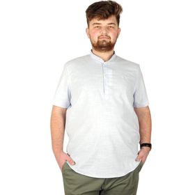 Mode XL 20387 Mavi Hakim Yaka Erkek T-Shirt