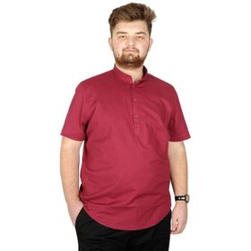 Mode XL 20387 Mürdüm Hakim Yaka Erkek T-Shirt