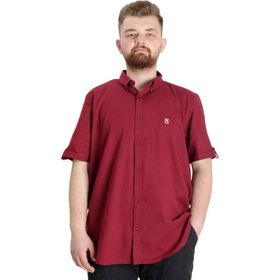 Mode XL 20393 Bordo Keten Likralı Erkek Gömlek