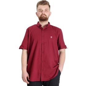 Mode XL 20393 Bordo Keten Likralı Erkek Gömlek