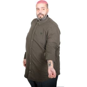 Mode XL 20396 Haki Uzun Kollu Keten Erkek Gömlek