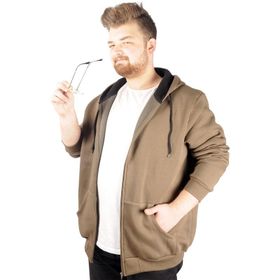 Mode XL 20543 Haki Kapüşonlu Erkek Sweatshirt