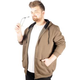 Mode XL 20543 Haki Kapüşonlu Erkek Sweatshirt