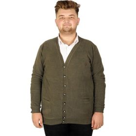 Mode XL 20548 Haki Vanize Selanik Düğmeli Erkek Hırka