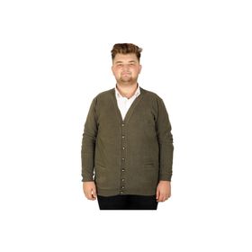 Mode XL 20548 Haki Vanize Selanik Düğmeli Erkek Hırka