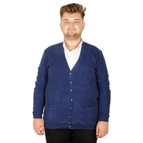 Mode XL 20548 İndigo Vanize Selanik Düğmeli Erkek Hırka