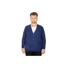 Mode XL 20548 İndigo Vanize Selanik Düğmeli Erkek Hırka