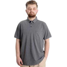 Mode XL 20552 Antramelanj Cepli Klasik Pike Polo Yaka Erkek T-Shirt